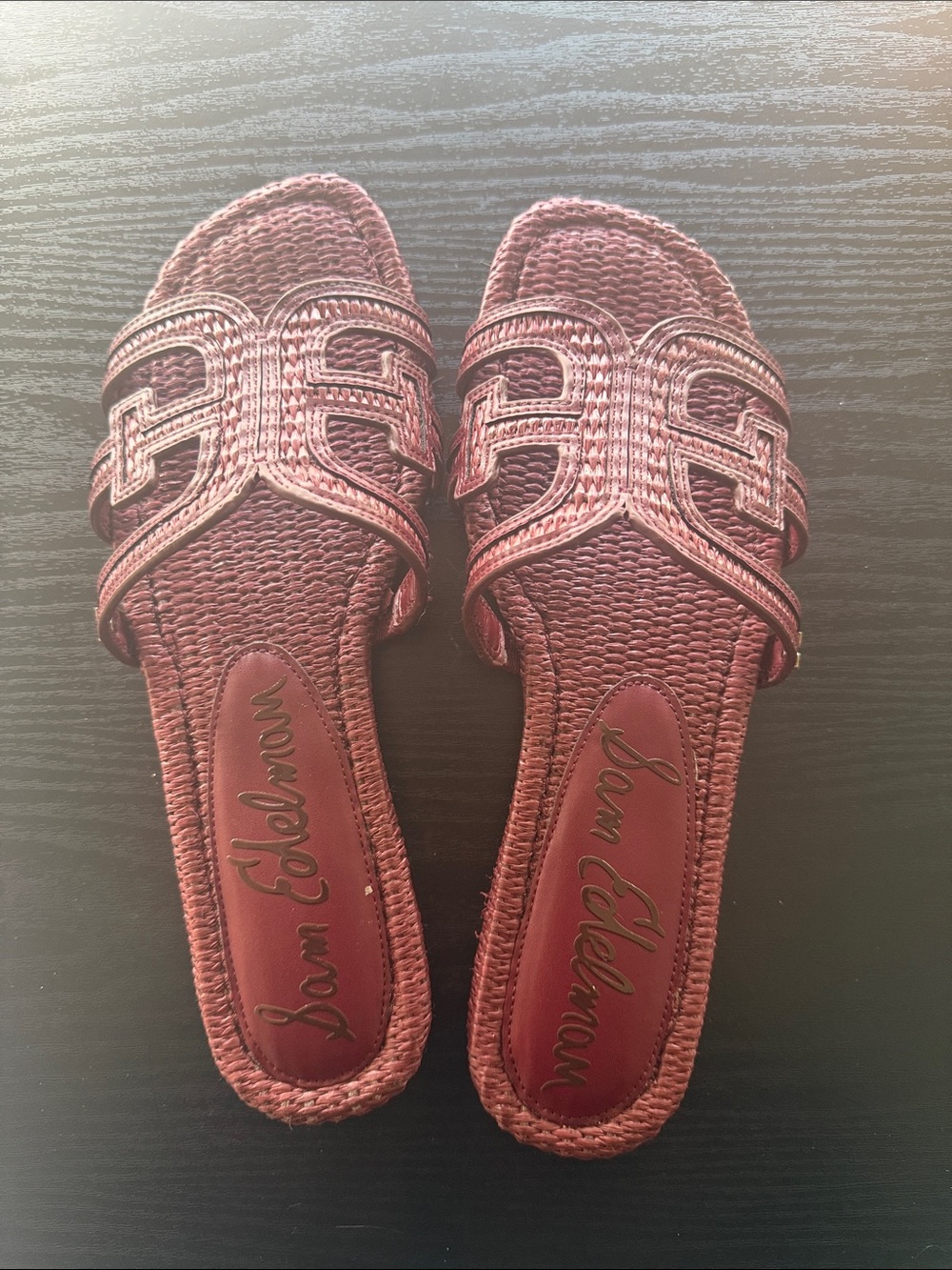 Never Worn - Sam Edelman Braided Slide Mules - Wine